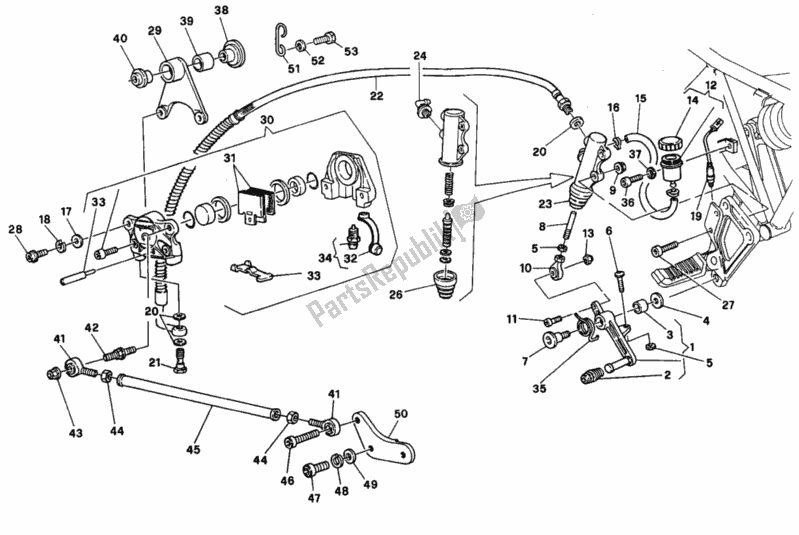 Todas as partes de Sistema De Freio Traseiro Opcional do Ducati Supersport 750 SS 1992
